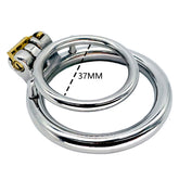 BDStyle Double Ring Male Chastity Lock Cage With Bent Ring Male Chastity